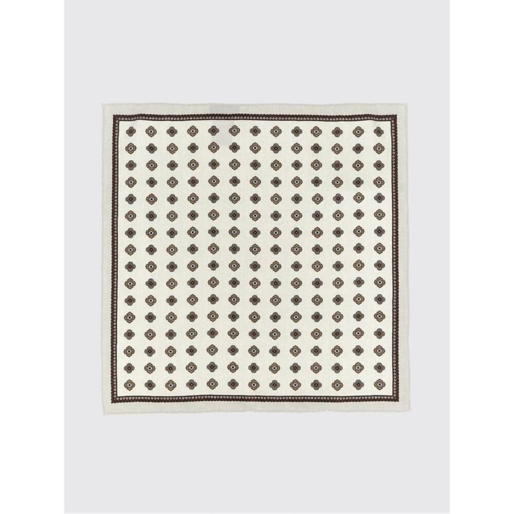 Brunello Cucinelli Men Floral Print Pure Silk Pocket Square Brunello Cucinelli